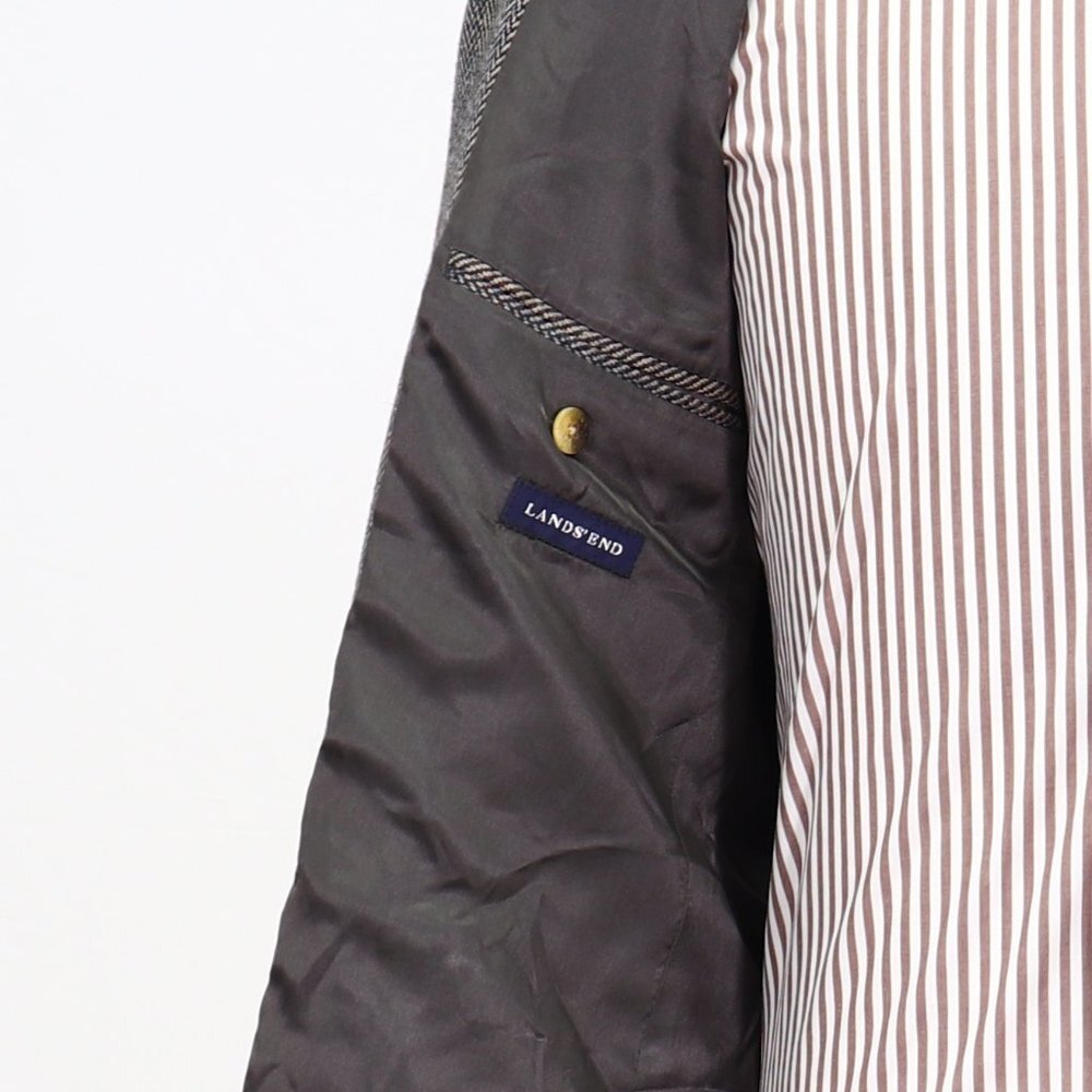 Lands' End 40R Gray Check 2-Button Sport Coat Blazer Jacket V453 - Picture 9 of 11